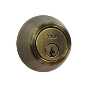 CERROJO DOBLE LLAVE DORADO ANTIGUO